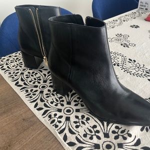 Calvin Klein black leather booties